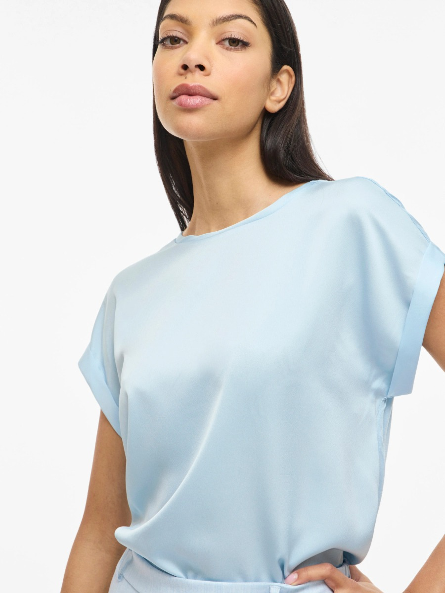 VILA VIELLETTE SATIN L/S SHIRT/SU - NOOS Dames Top - Maat 40