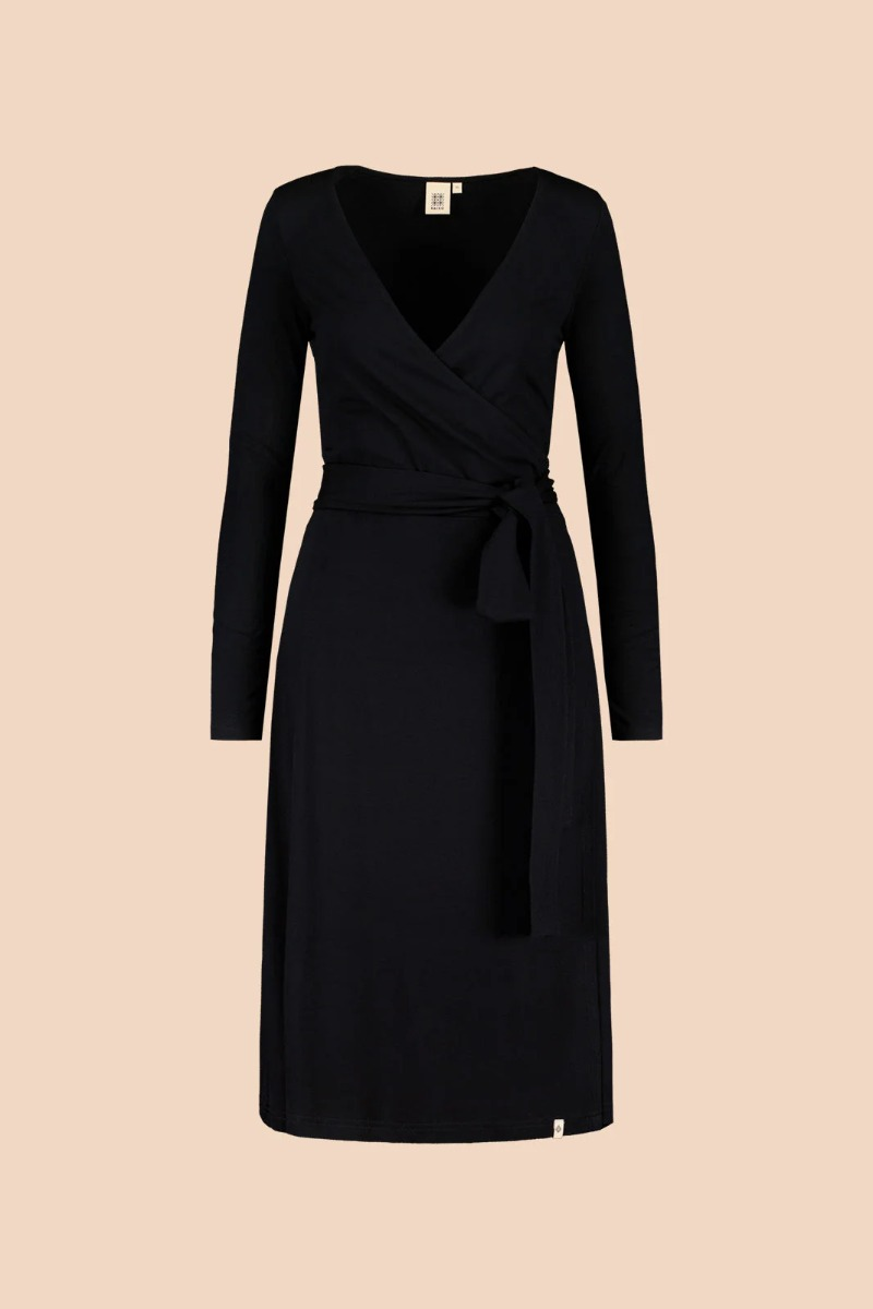 chinese dress ladies Soft Wrap Dress, Dark Green  KAIKO